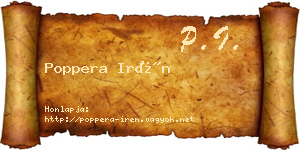 Poppera Irén névjegykártya